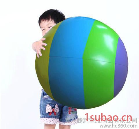 腾辉儿童充气沙滩球海滩 戏水玩具球 夏季游泳球 彩虹球低价批发图2