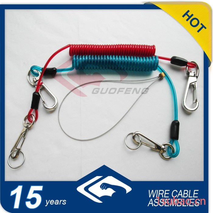渔具专用弹簧绳 高空作业绳 不锈钢弹簧绳 提醒绳 破断拉力优