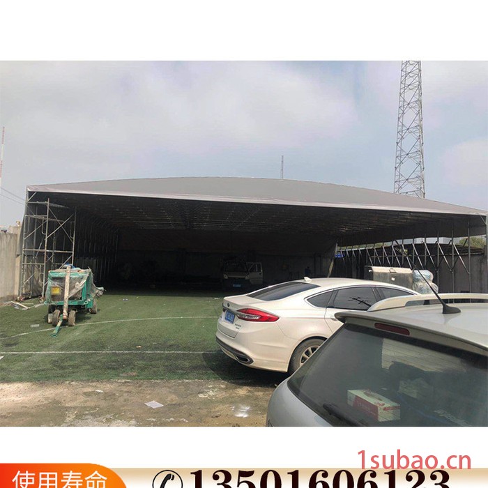厂家定制新战膜结构活动雨棚 户外仓库棚 电动推拉棚 大型移动帐篷图2