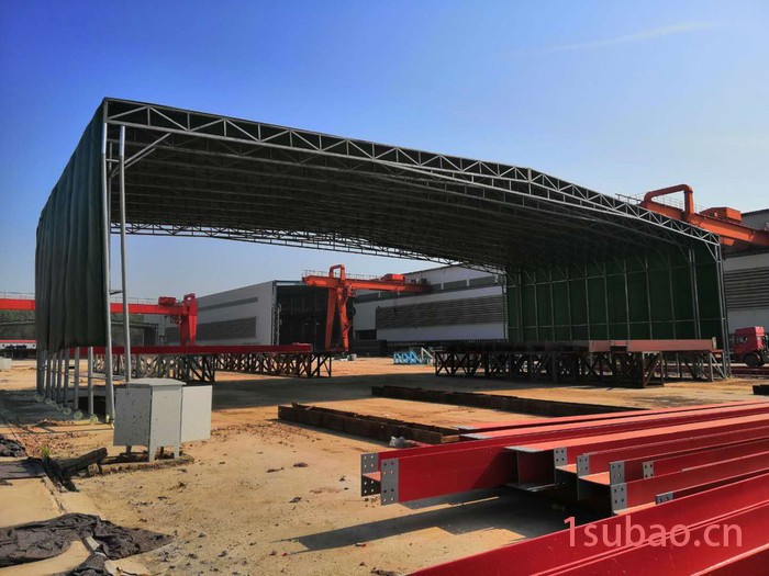 绍兴市定做大型仓库推拉帐篷 汽车停车棚 电动推拉棚 夜排挡移动棚图7
