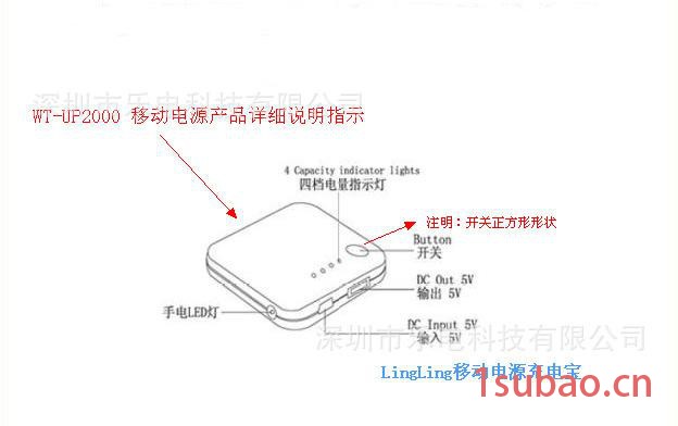 小白移动电源厂家 LED手电筒移动电源 小黑移动电源