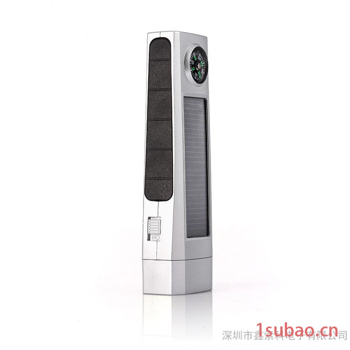 L太阳能手电筒 LED手电 指南针手电 探险露营** **图2