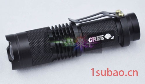 供应CREE Q5 3挡 SK68迷你伸缩调焦强光手电筒