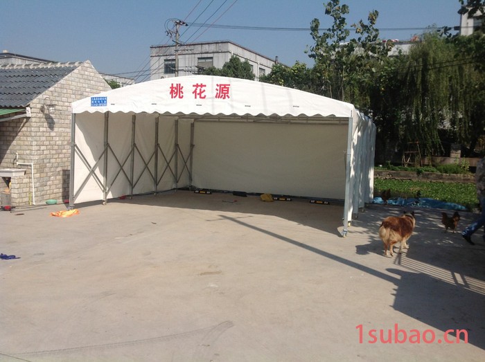 上海松彩推拉蓬车棚雨棚膜结构停车棚大型移动棚仓库临时棚 膜布加工 膜布批发 阳篷/雨篷图6