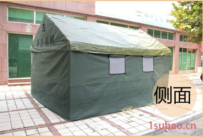 直销户外加厚施工工程帐篷 民用救灾防雨帆布棉帐篷工地住人帐篷图3