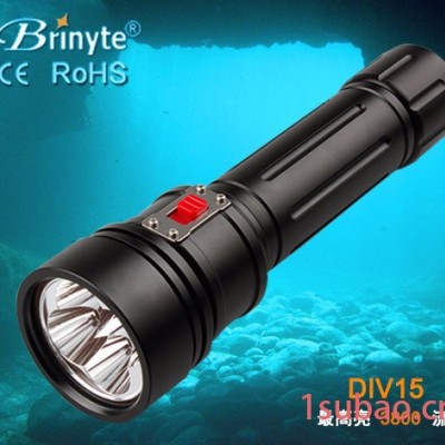 **强光潜水手电筒Brinyte DIV15 cree led侧推磁控开关充电电池