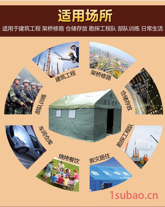 齐鲁盛帆帐篷,四季帆布帐篷,工地施工住人,室外活动摊位帆布帐篷,耐磨抗风。图5