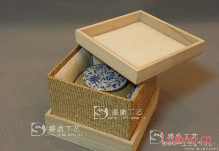 盛鼎陶瓷罐茶叶包装盒 茶罐包装礼盒 景德镇陶瓷茶叶罐包装木盒图2