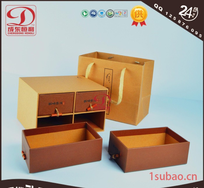 仿古麻布茶叶空礼盒定做 实木茶叶包装盒 新款木质包装图2