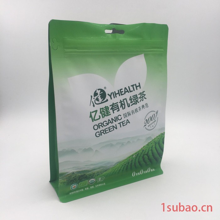 广东厂家定制八边封彩印铝箔茶叶塑料袋 通用食品包装自立方底袋 富氢水茶叶包装袋