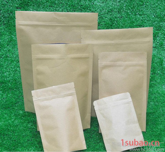 牛皮纸自封袋 牛皮纸站立食品袋 茶叶包装防潮袋干货袋图3