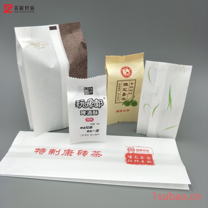 茶叶袋开窗自立牛皮纸自立茶叶袋 四边封绵纸茶叶包装食品袋 创意牛皮纸袋  红茶袋