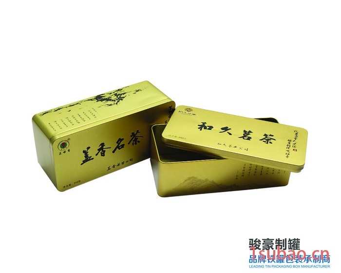 福建大红袍方形铁盒 双层盖茶叶铁盒包装 235x110x85mm通用茶叶包装铁罐