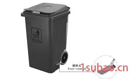 从化乐昌学校脚踏式垃圾桶图片麦穗P-W113 240L脚踏式垃圾桶厂家设计