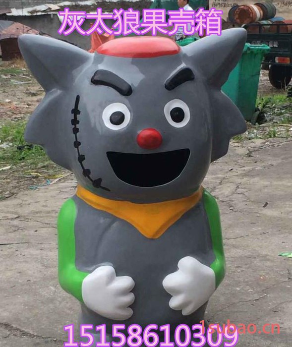 直销幼儿园垃圾筒卡通果壳箱塑料卫生桶 彩色蘑菇垃圾桶果皮箱图2