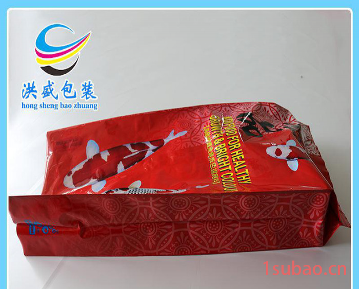 专业生产彩印复合袋侧风琴中缝袋抽真空鱼饲料包装袋5KG装图2