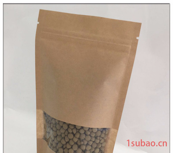 供应深圳专业生产干货包装袋|牛皮纸食品袋150*240mm150*200克咖啡豆包装|防潮休闲食品长开窗自封袋食品袋图4