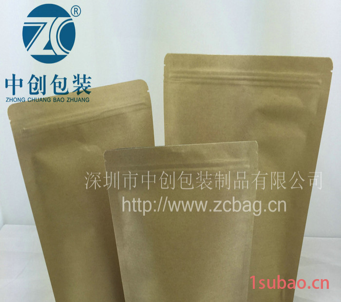 自立牛皮纸袋自封袋12*19食品袋包装袋70g茶叶袋密封袋防潮袋 食品包装袋图3