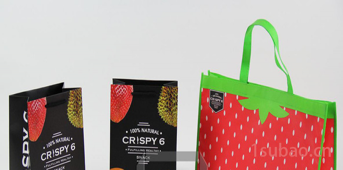 CRISPY6果干手提袋， 旅行者6号休闲零食包装袋，展会促销礼品袋定做，杭州老婆大人食品袋，卢司令草莓干包装袋