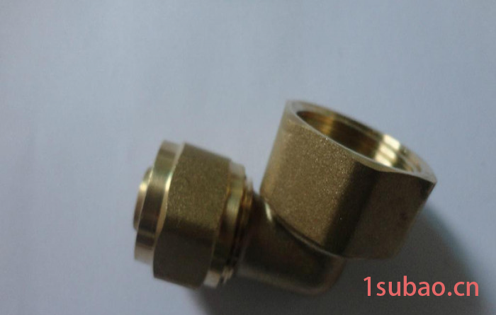 分水器 主管专用活接弯头 铜管件卡套式外丝弯头 管件图2