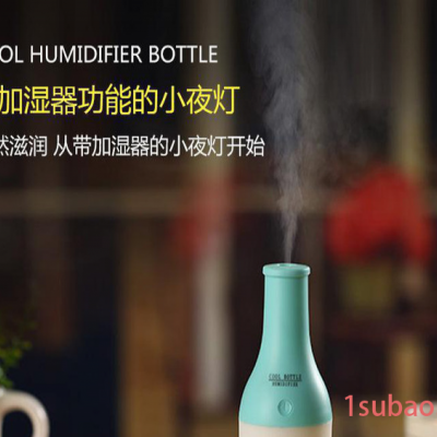 创意USB迷你水酒瓶子小夜灯 酷瓶led装饰小夜灯 空气加湿