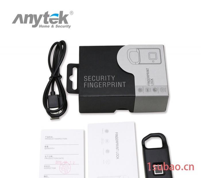 Anytek安尼泰科P4 指纹箱包锁旅行箱包电子锁电脑包书包锁头指纹挂锁小锁