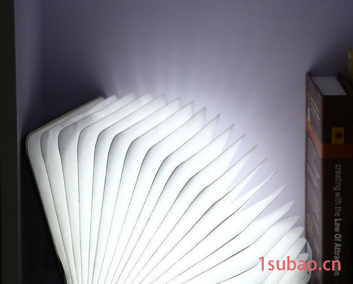 木质LED书本灯创意便携式折纸书灯时尚床头书灯翻页USB
