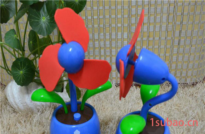 供应奇杰USB电池两用苹果花风扇迷你风扇图2