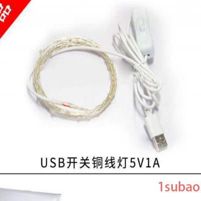 usb开关铜线灯串 USB接口灯串5V10米100铜丝灯户外装饰RGB彩灯串