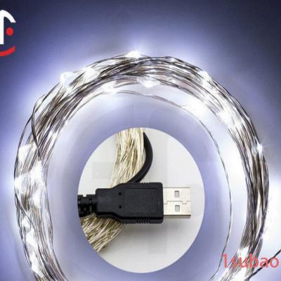 LED防水铜线灯串10灯/20灯/30灯 USB铜线灯 5V IP65软线银线灯串