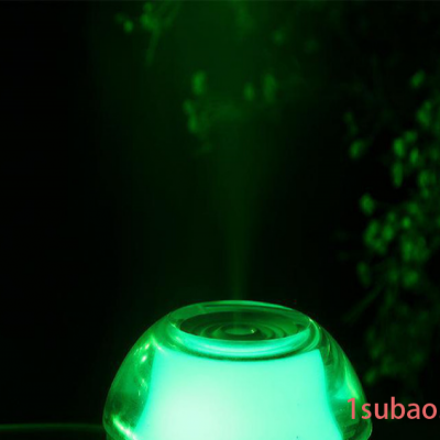 创意水晶加湿器USB迷你静音家用办公卧室空气净化器七彩小夜灯