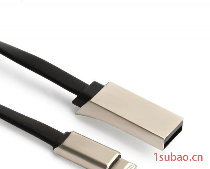 锌合金数据线 带LED呼吸透光灯适用iP安卓手机USB数据同步充电线