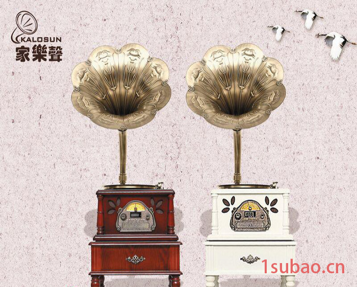 家乐声特价复古留声机音响唱片机实木蓝牙音箱低音炮白色包邮图2