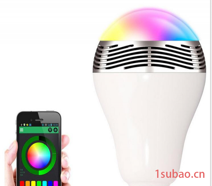LED智能蓝牙音箱音响灯手机APP控制炫彩RGB可变色灯泡中