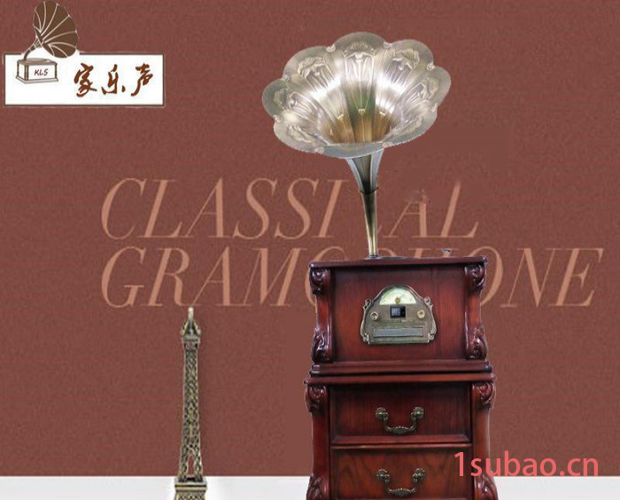 家樂聲 复古留声机收音机黑胶唱片电唱机实木蓝牙音箱铜喇叭配件图2