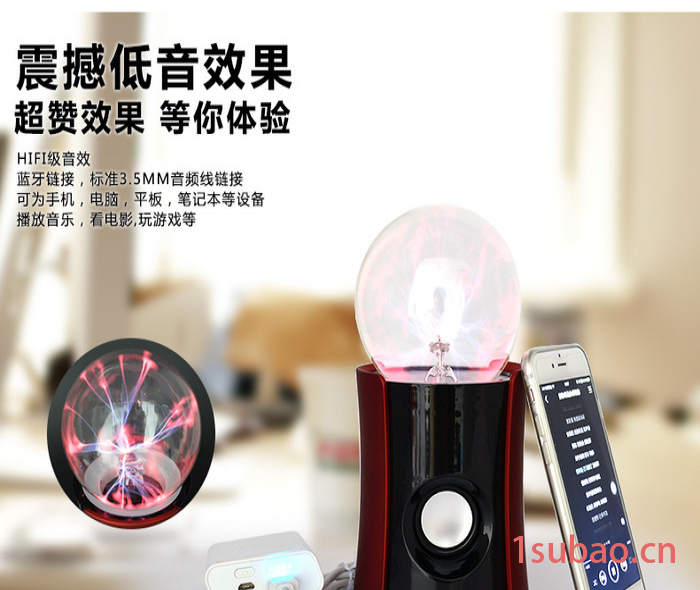 新款炫彩水晶离子球创意蓝牙音响 时尚手机音箱 魔光创意蓝牙音箱厂家图3