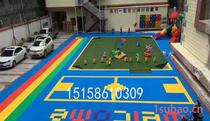 幼儿园操场塑胶地垫跑道室外户外体育幼儿园防滑垫悬浮式拼装地板图3