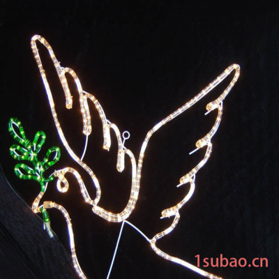 供应圣诞亮化照明用和平鸽子造型LED图案灯 LED鸽子图案灯 鸽子广告效果灯 LED图形灯 图案灯 造型灯 灯画