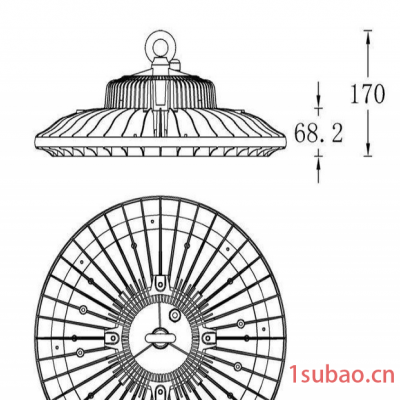 新款高棚灯套件铝压铸防水100W 200W 240W ，质保5年