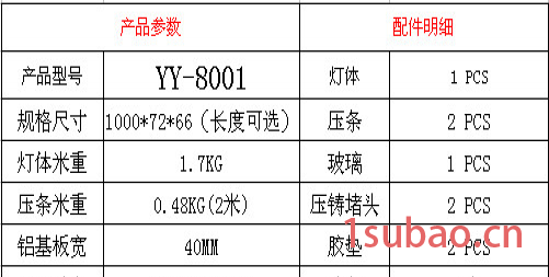 佛山厂家直供LED洗墙灯外壳套件HY-XW-8001图2