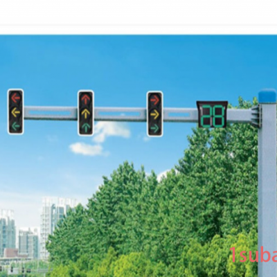 厂家销售太阳能交通信号灯LED信号灯杆八菱杆 交通红绿灯杆