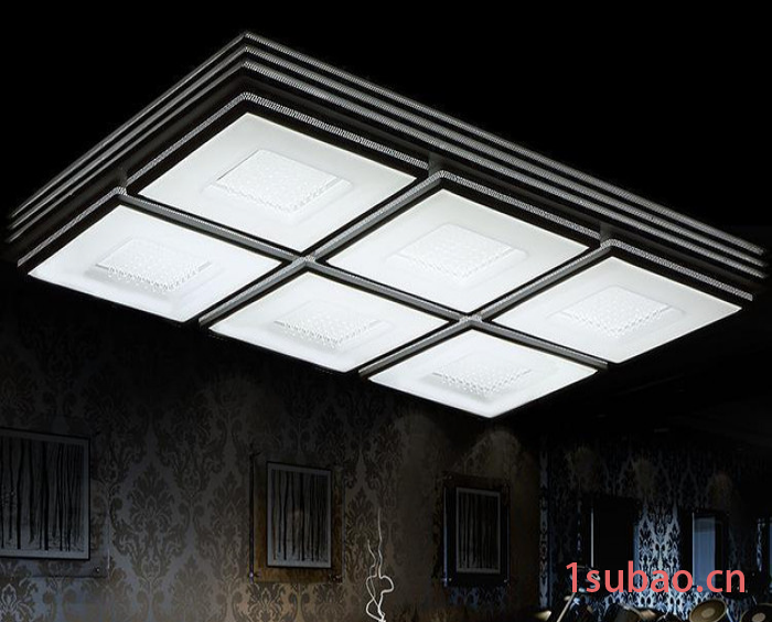 品洛可 LED吸顶灯现代客厅卧室灯方形餐厅灯具灯饰带水晶 质