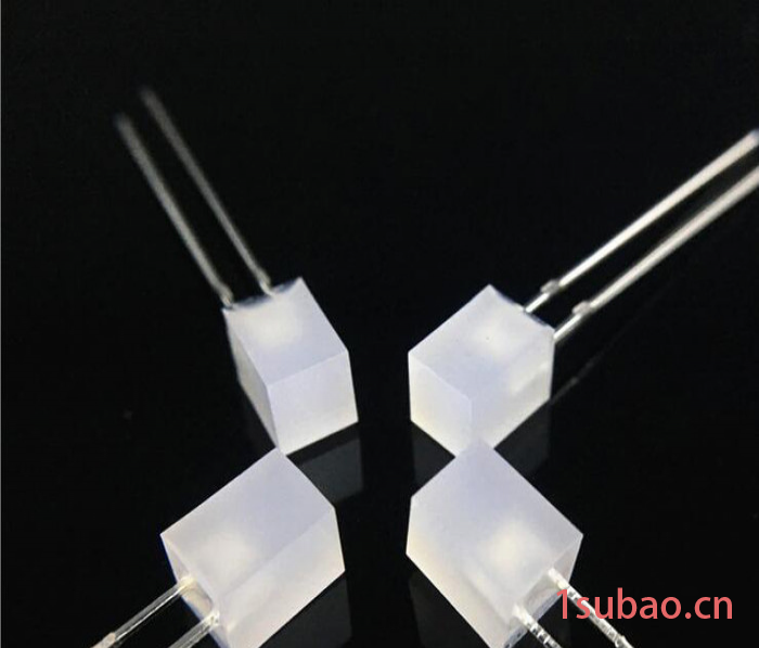 **供应557led灯珠 5X5X7方形雾状兰光直插发光二极管指示灯灯珠图4