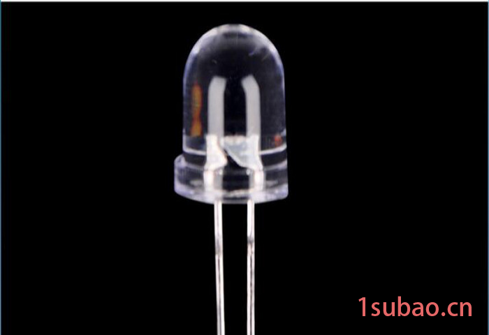 8mm纯金线圆头有边短脚白发蓝led灯珠 f8蓝光直插二极管交通灯图3