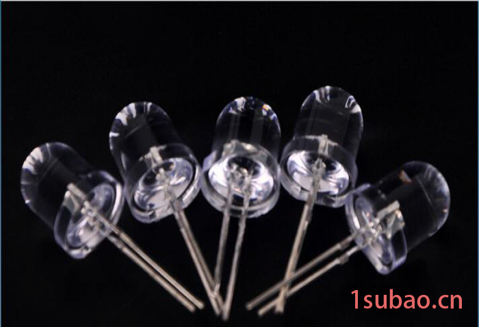 8mm纯金线圆头有边短脚白发蓝led灯珠 f8蓝光直插二极管交通灯图4