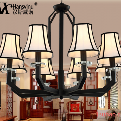 汉斯威诺吊灯客厅灯具现代中国风仿古大气LED创意卧室书房餐厅