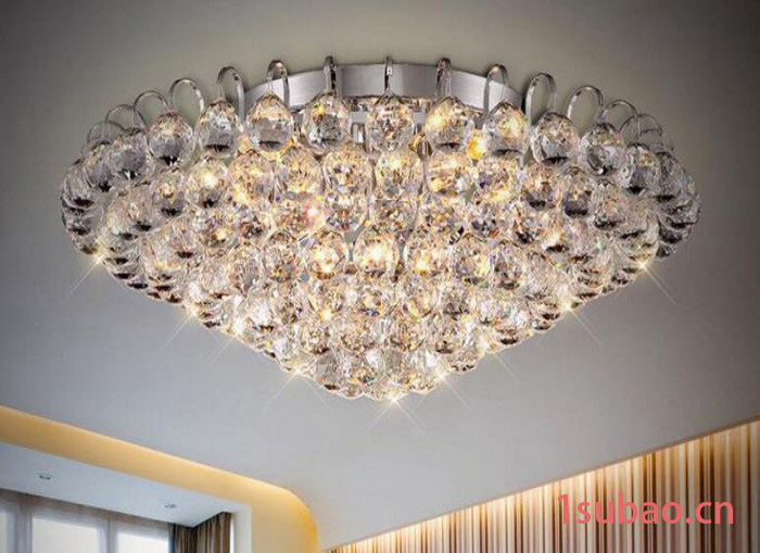 客厅水晶灯现代吸顶灯卧室餐厅走廊 过道阳台LED圆形灯具