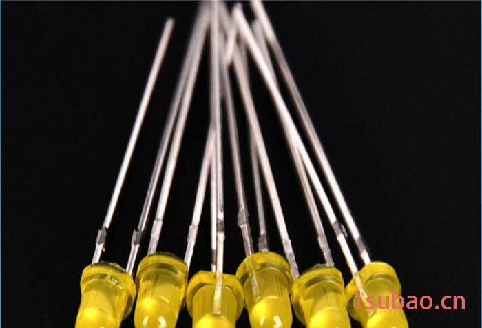 led纯金线直插灯珠3mm圆形有边长脚黄发黄 f3高亮发光二极管图5