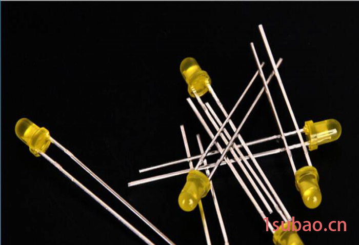 led纯金线直插灯珠3mm圆形有边长脚黄发黄 f3高亮发光二极管图4