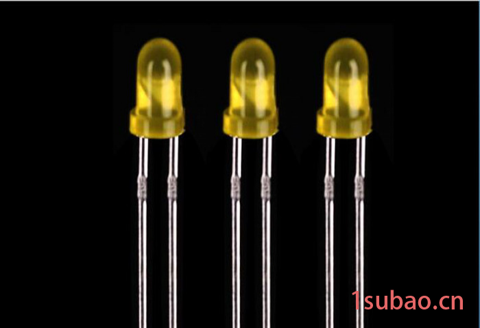 led纯金线直插灯珠3mm圆形有边长脚黄发黄 f3高亮发光二极管图3